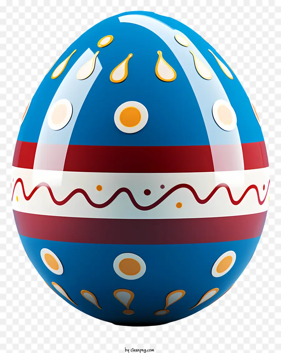 Huevo De Pascua De Estilo Realista，Huevo Decorado Azul PNG