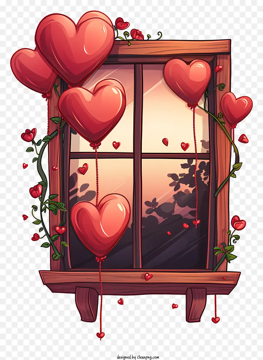 Ventana De San Valentin，Ventana Del Corazón PNG