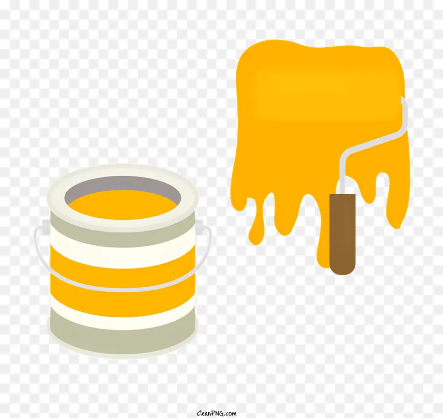 Brocha，Pintura De Color Amarillo PNG