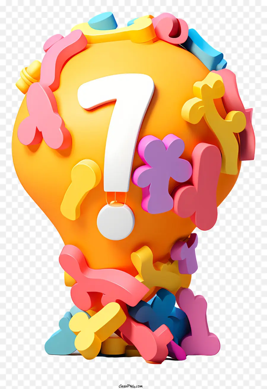 Signo De Interrogación En Colores Pastel，Bombilla PNG