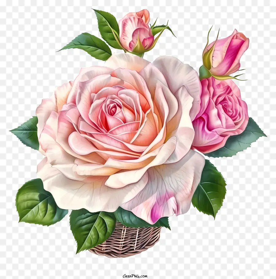 Pastel Valentine Rose，Rosas De Color Rosa PNG