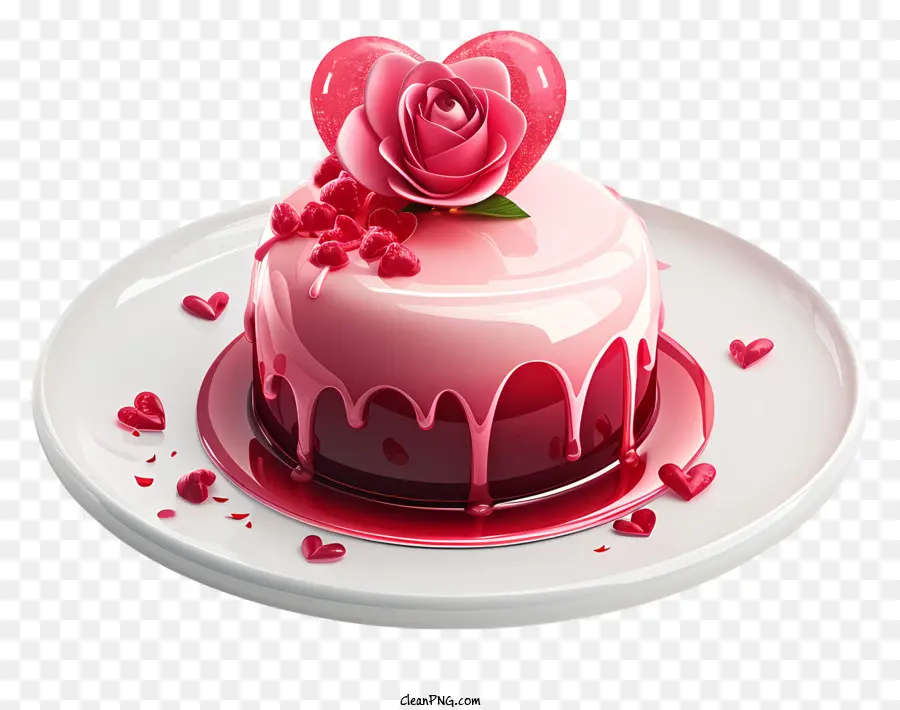 Postre De San Valentín，Rosa Pastel PNG