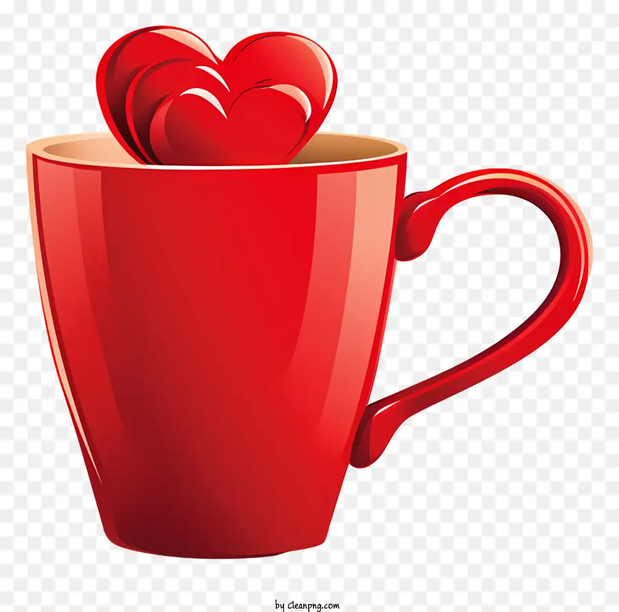 Taza Del Corazón Del Amor，Taza Roja PNG