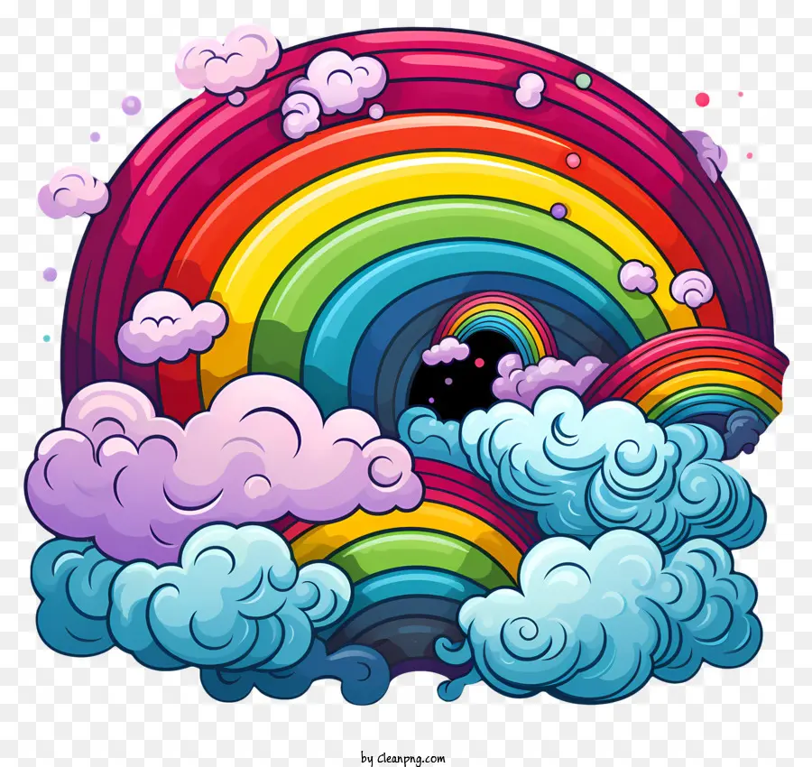 Doodle Style Rainbow，Arco Iris PNG