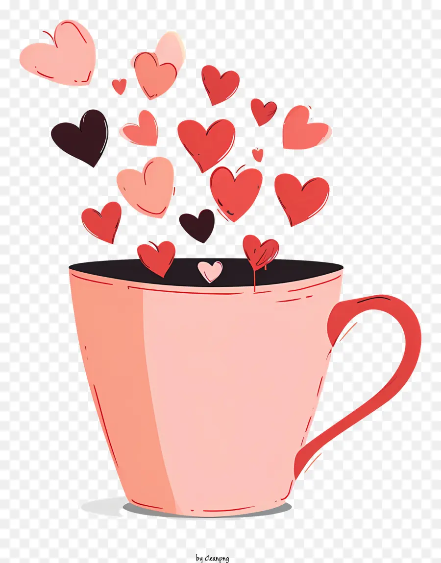 Taza Del Corazón Del Amor，Rosa De La Copa PNG