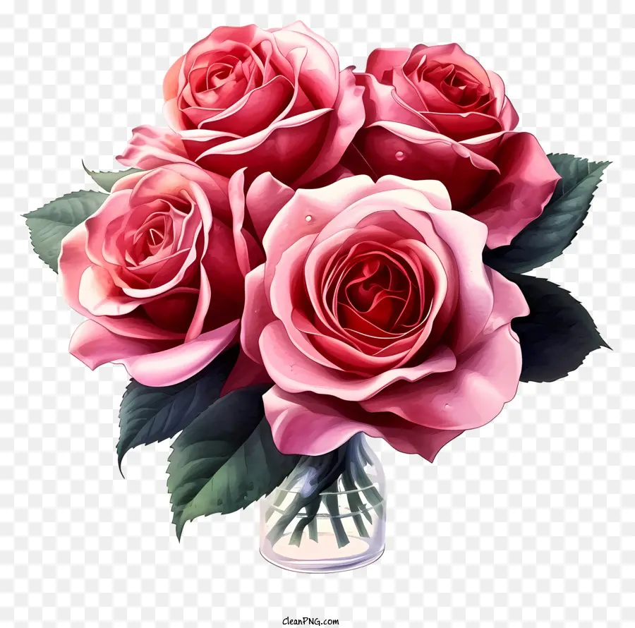 Valentine Rose Emoji，Rosas De Color Rosa PNG