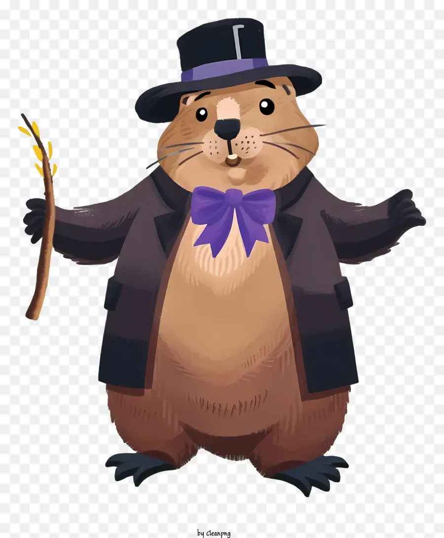 Ilustración Vectorial Plana Minimalista，Marmota PNG