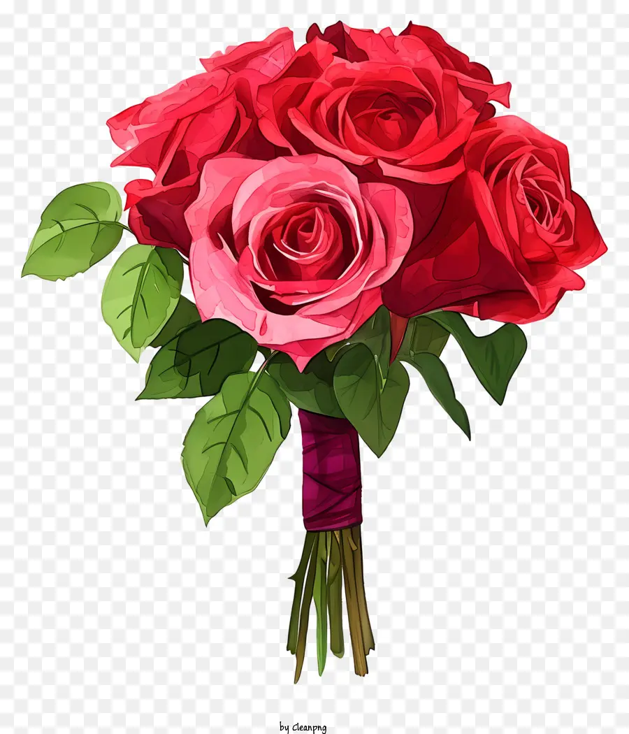 A Acuarela Valentine Rose，Rosas Rojas PNG