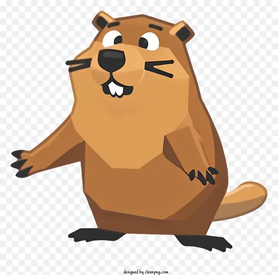 Estilo Isométrico，Nutria De Dibujos Animados PNG