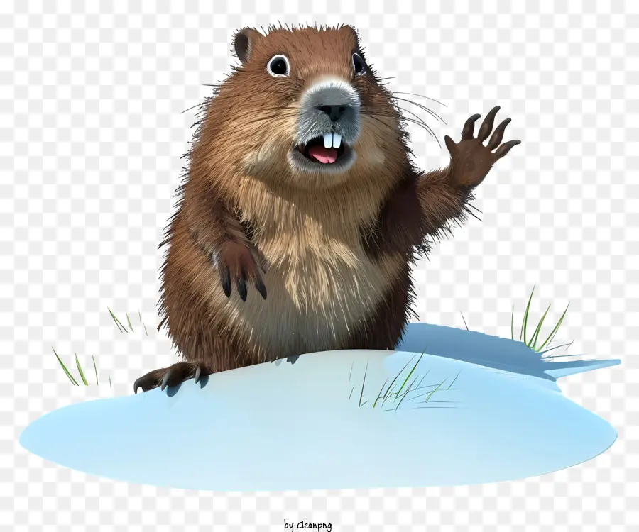 Marmota 3d Realista，Dibujos Animados De Castor PNG