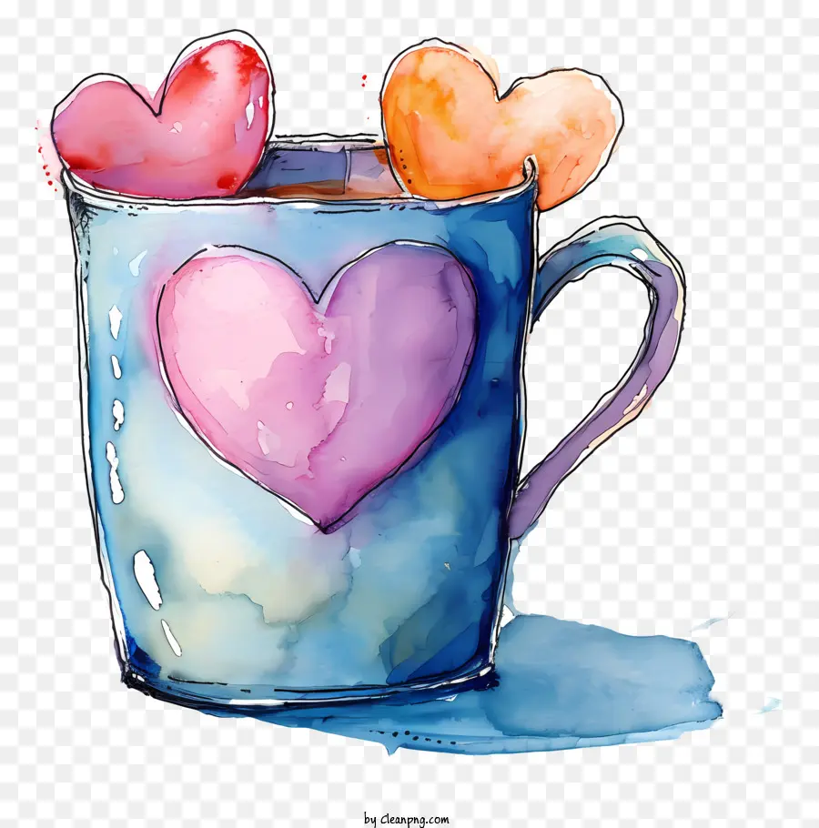 Taza Del Corazón Del Amor，Taza PNG