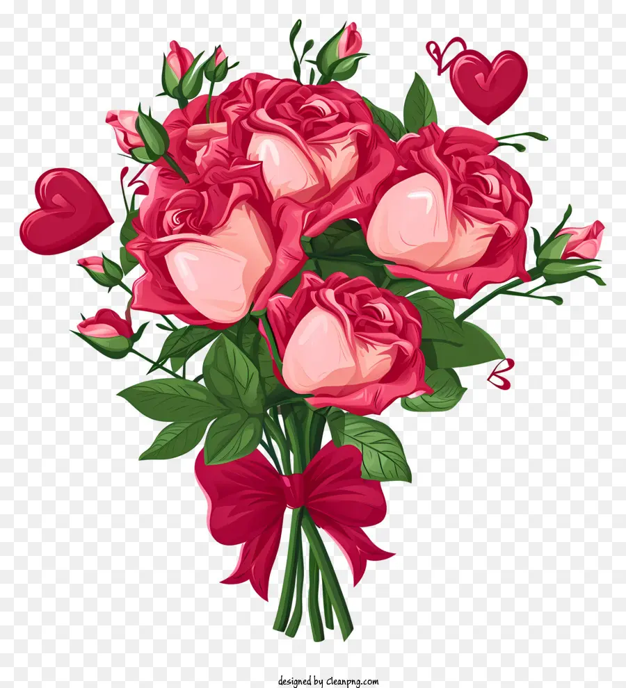 Dibujos Animados De San Valentín Rose Bunch，Keywords PNG