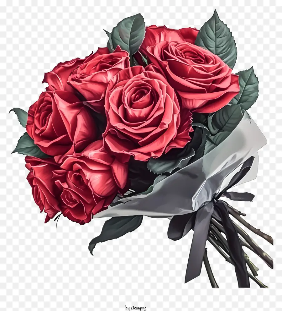 Al Estilo De La Ilustración Romántica，Valentine Rose Bunch PNG