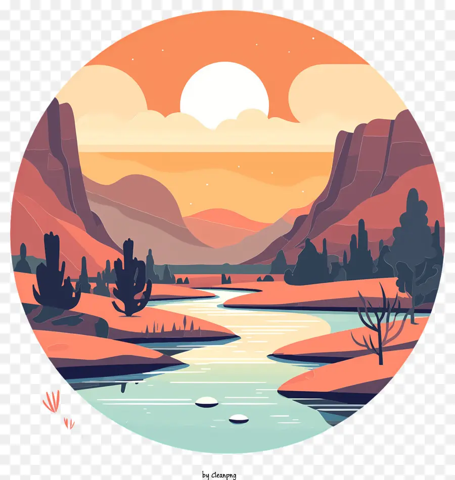 Icono，Paisaje Del Atardecer PNG