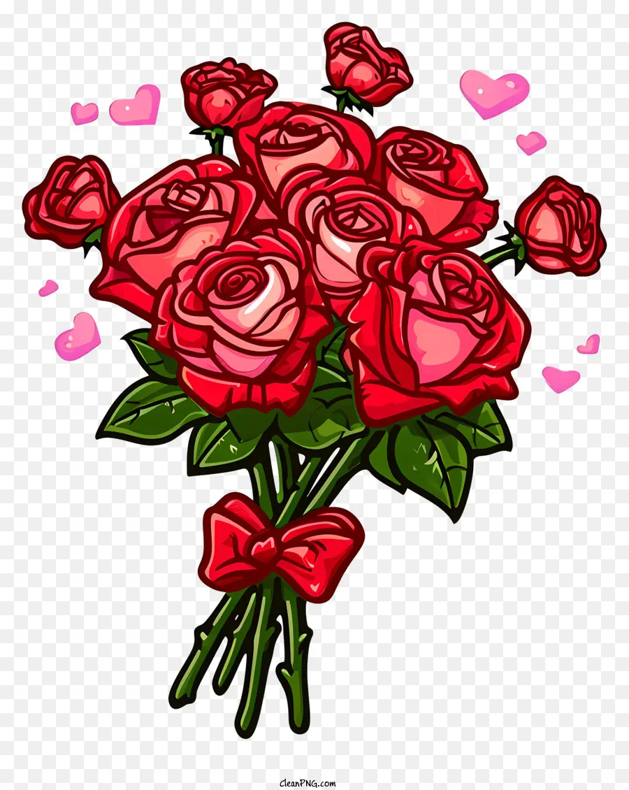 Dibujos Animados De San Valentín Rose Bunch，Rosas Rojas PNG