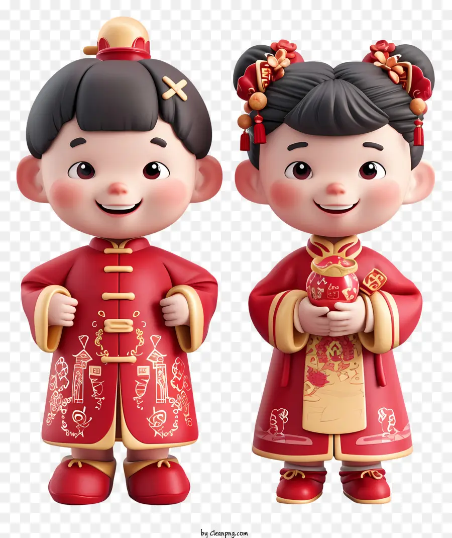 Año Nuevo Chino，Ropa Tradicional China PNG