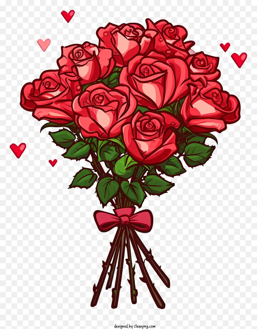 Dibujos Animados De San Valentín Rose Bunch，Rosas Rojas PNG