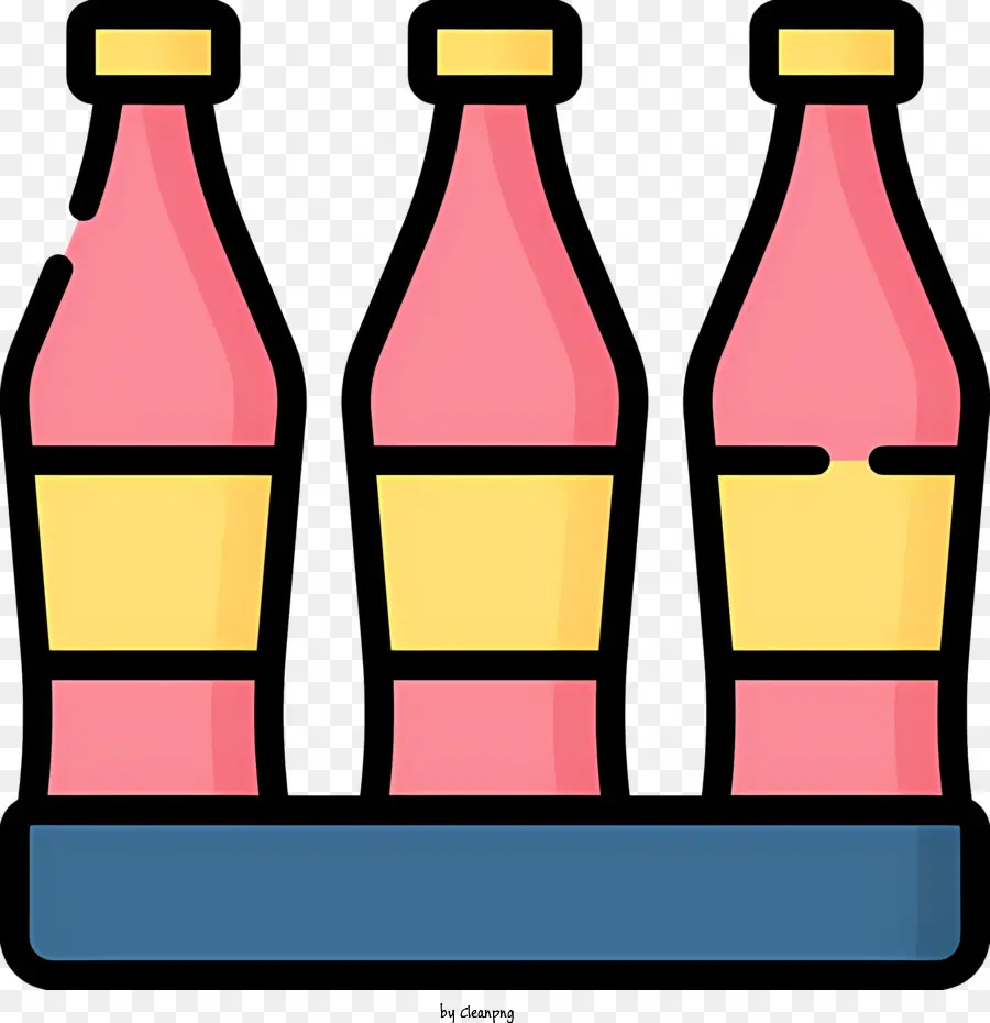 Refresco，Botellas De Color Rosa Y Amarillo PNG