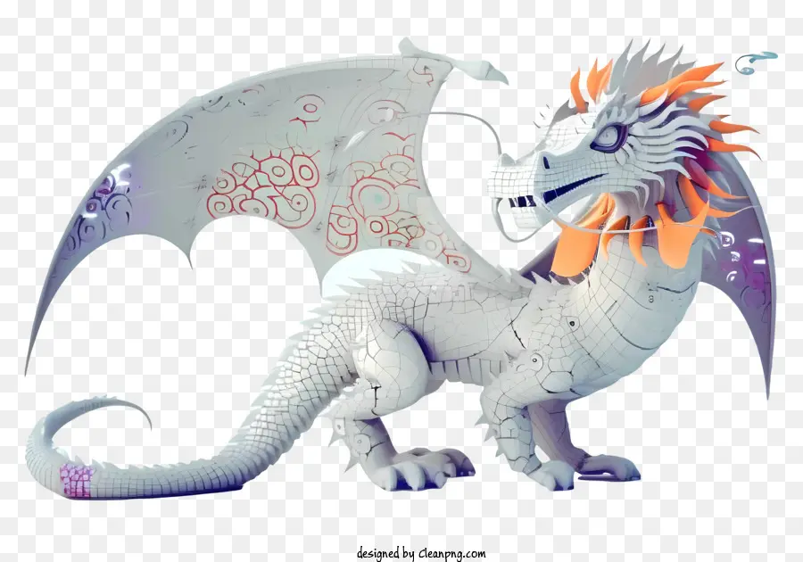 Dragón 3d Realista，Dragón Blanco PNG