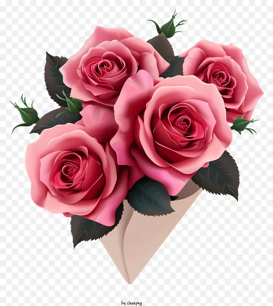 Icono De Manojo De Rosas De San Valentín，Ramo De Rosas Rosadas PNG