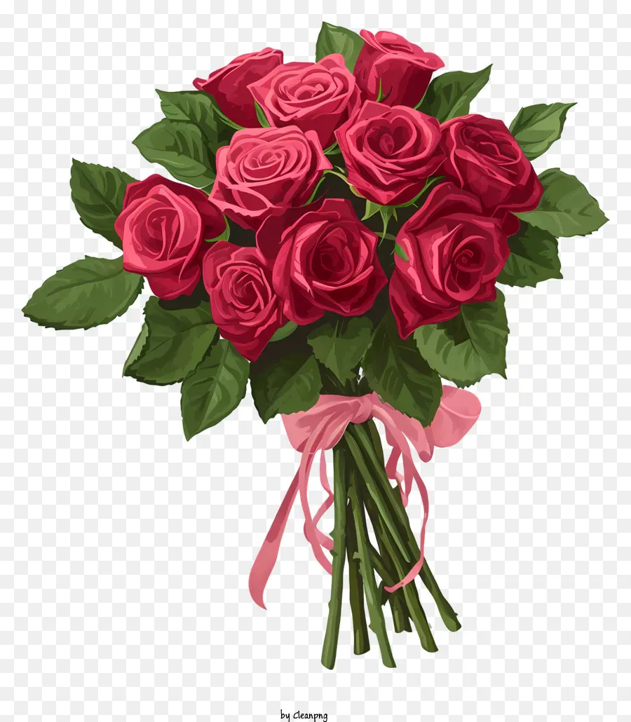 Valentine Rose Bunch Ilustrate，Rosas Rojas PNG