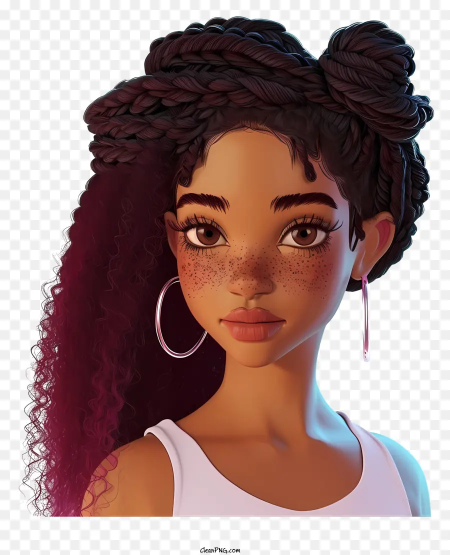 Psd 3d Black Girl，Mujer Joven PNG