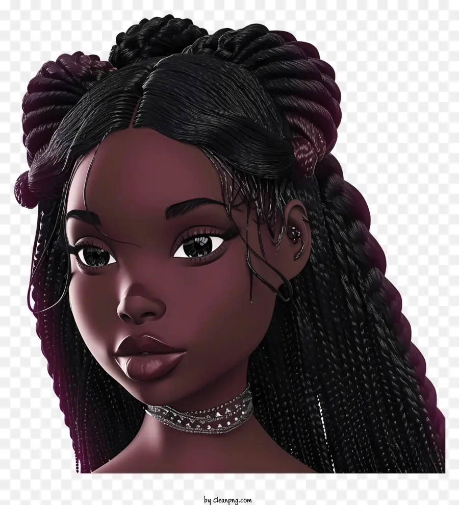 Psd 3d Black Girl，Negro Mujer PNG