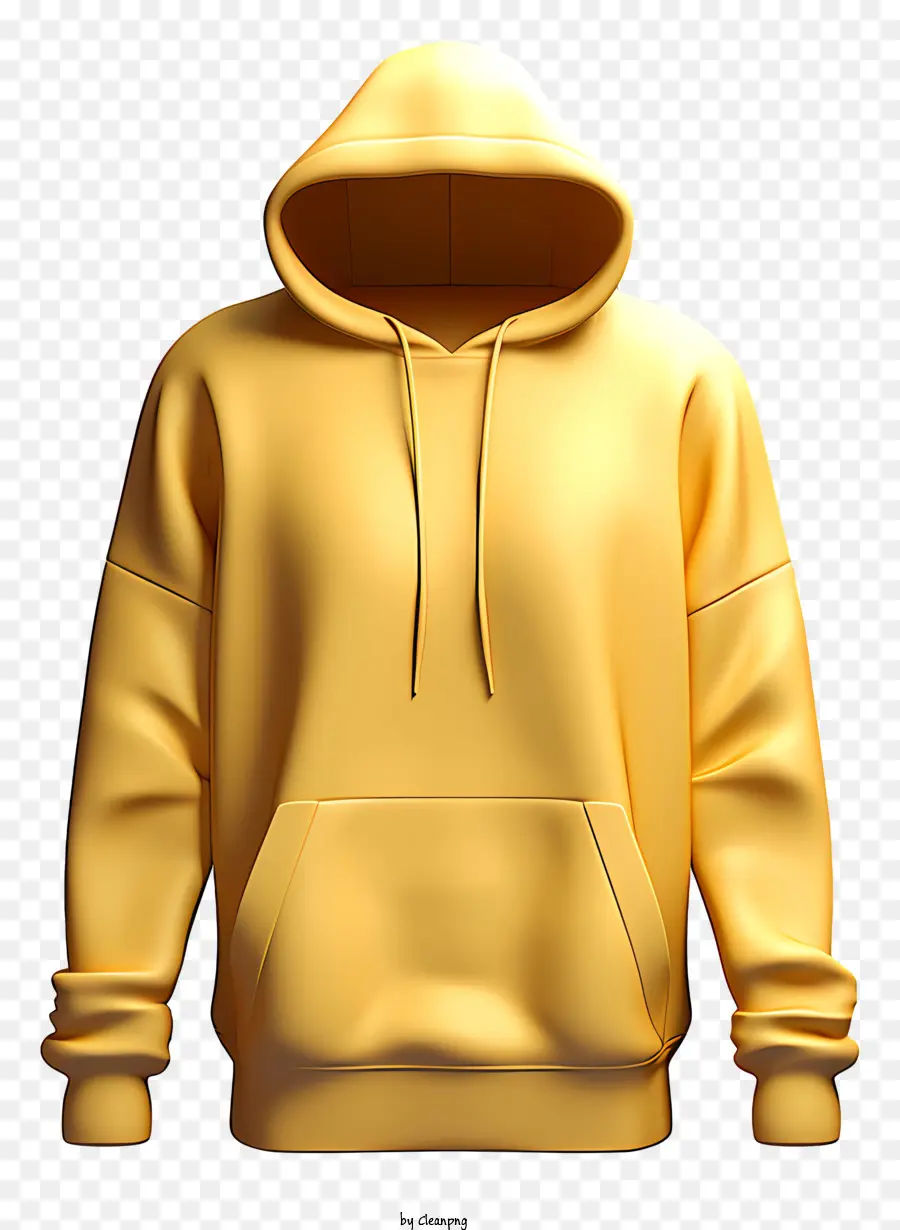 Maqueta Realista De Sudadera Con Capucha Estilo 3d，Sudadera Con Capucha Amarilla PNG