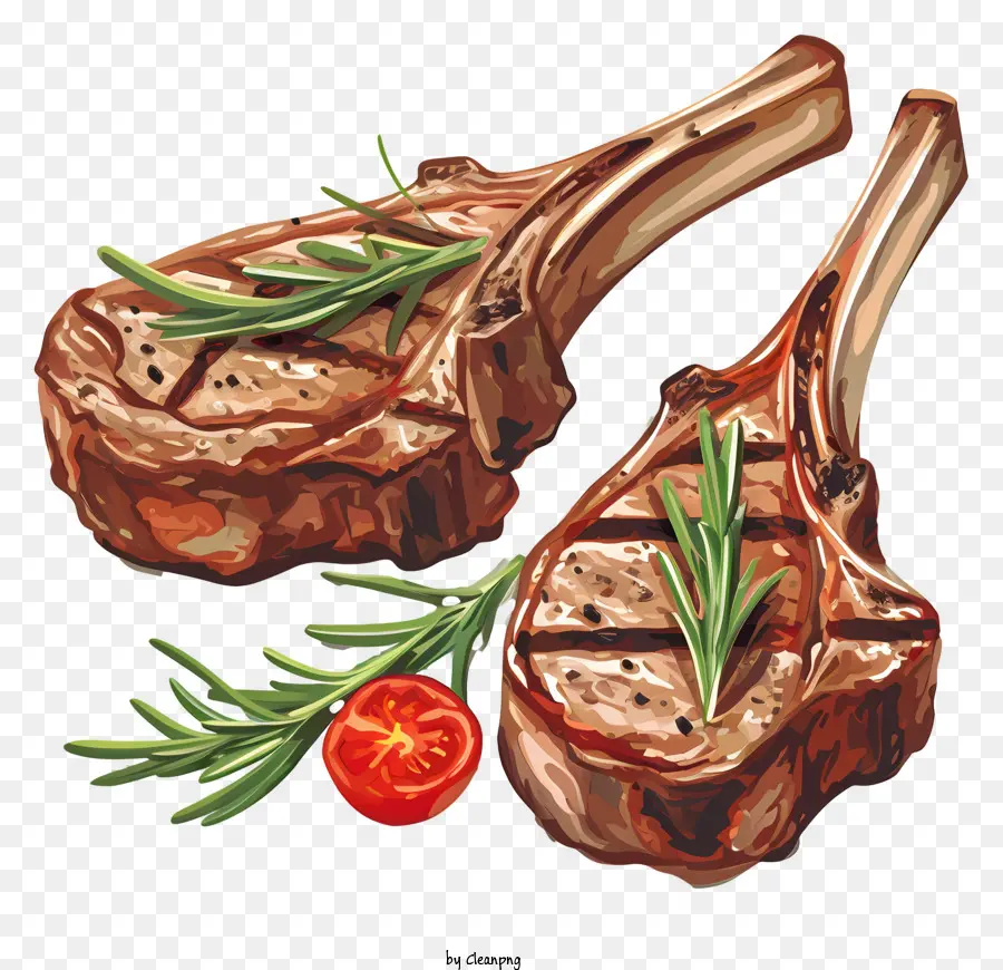 Chuletas De Cordero A La Parrilla，Chuletas De Cordero Al Horno PNG