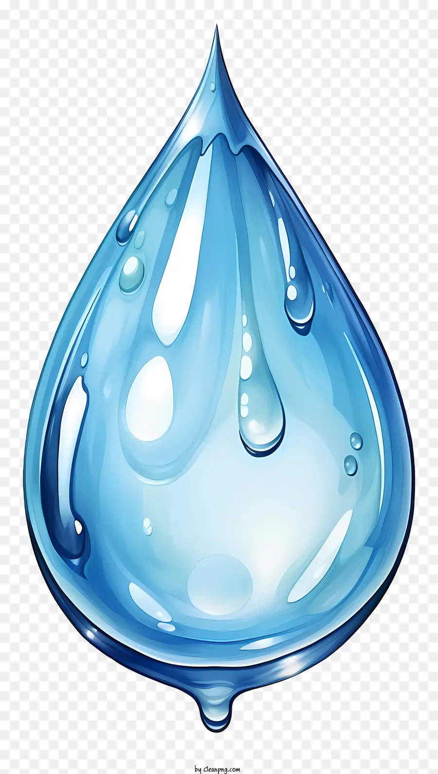 Caída De Agua De Acuarela，Azul Gota De Agua PNG