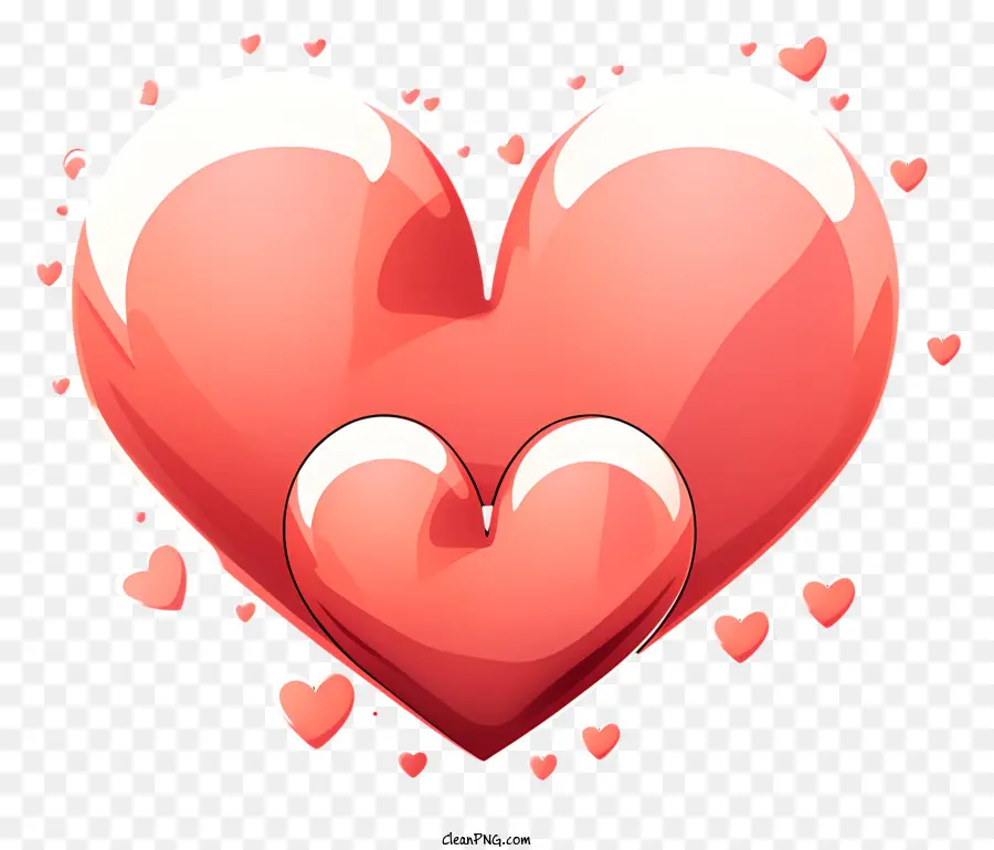 Sketch Style Heart Emoji，Corazones Rojos PNG