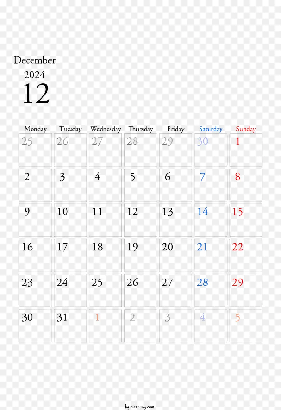 Calendario Diciembre 2024，Calendario Febrero 2024 PNG