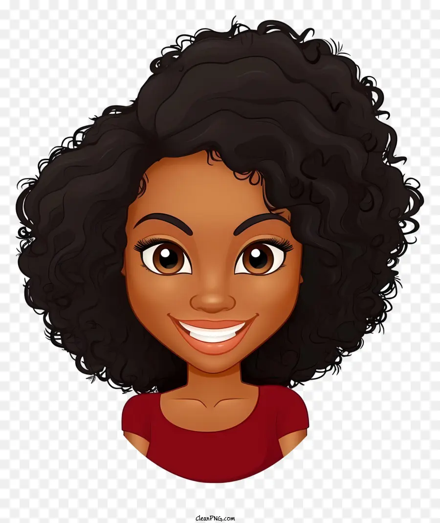 Emoji De Chica Negra，Mujer De Dibujos Animados PNG