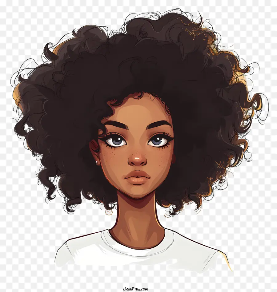 Mes De La Historia Afroamericana，Mujer Con Pelo Rizado PNG