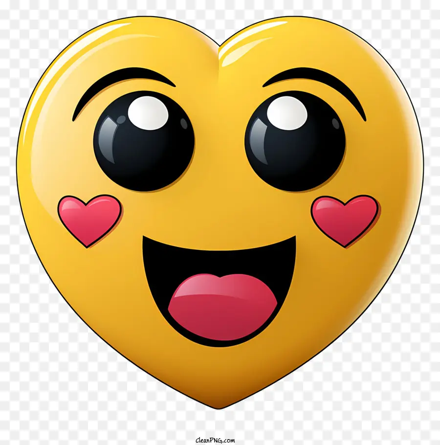 Emoji Con Ojos De Corazón，Emoji Del Corazón Amarillo PNG