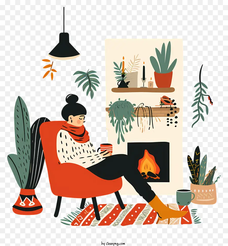 Hygge Vida，Sala De Estar Acogedora PNG