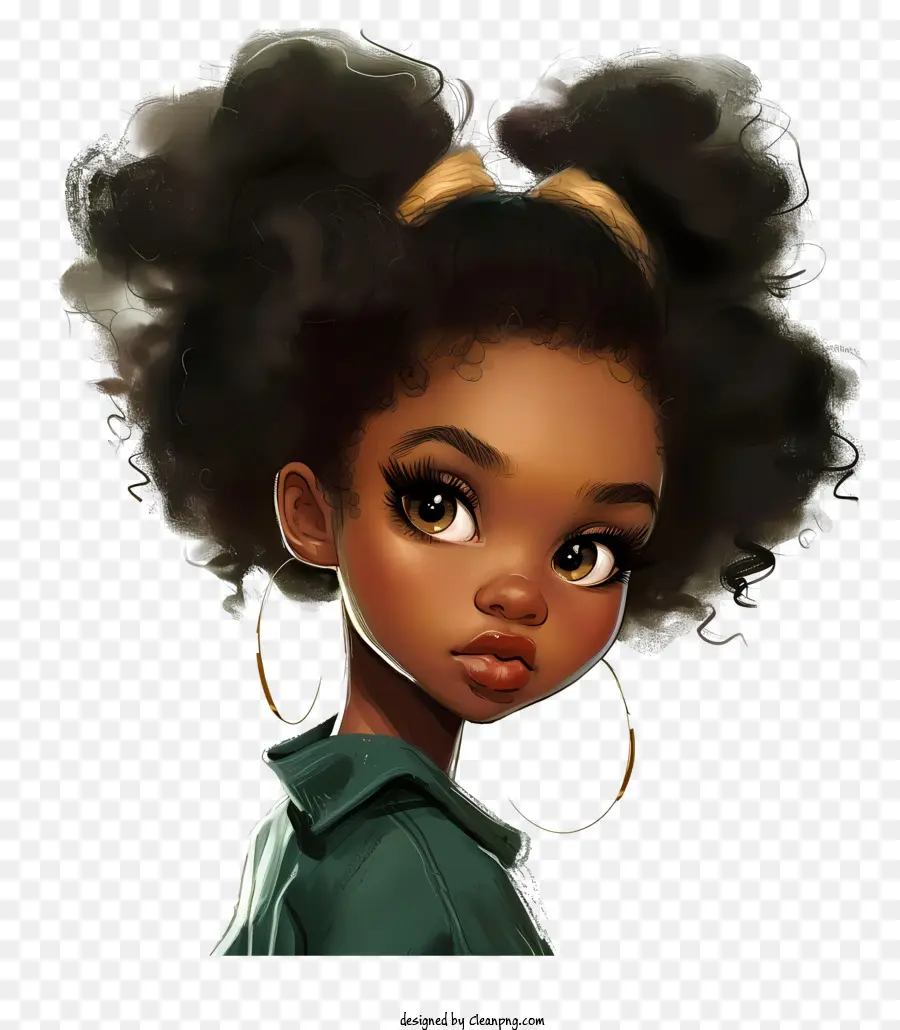 Mes De La Historia Afroamericana，Chica Con Pelo Rizado PNG