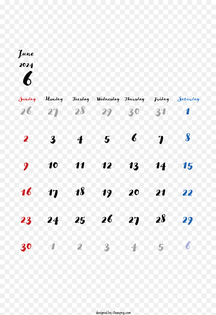 Calendario De Junio De 2024，De Junio De Calendario PNG