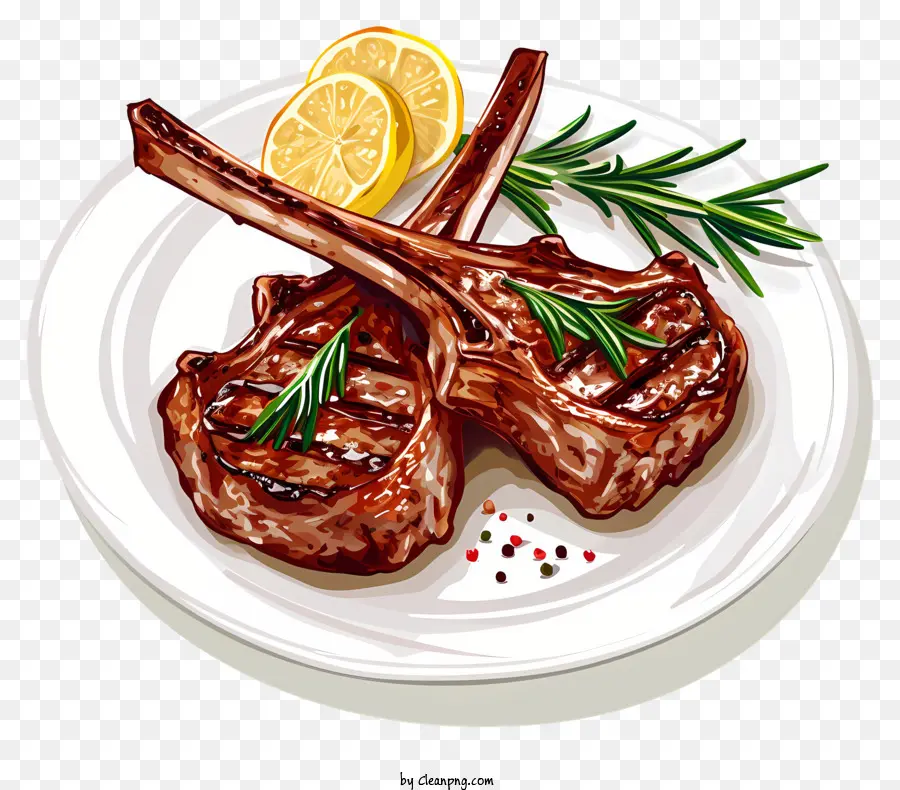 Chuletas De Cordero A La Parrilla，Costillas PNG