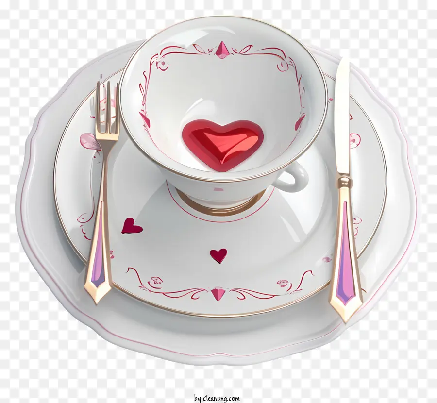 Set De Cena Romántica 3d Realista，Ajuste De La Tabla PNG