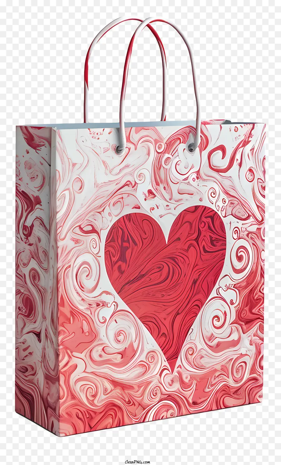 Bolsa De Regalo De San Valentín，Bolso Corazón Remolino PNG