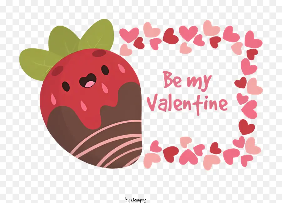 Be My Valentine，Fresa Cubierta De Chocolate PNG