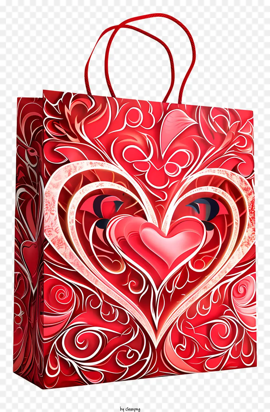 Bolsa De Regalo De San Valentín，Bolso Corazón Remolino PNG