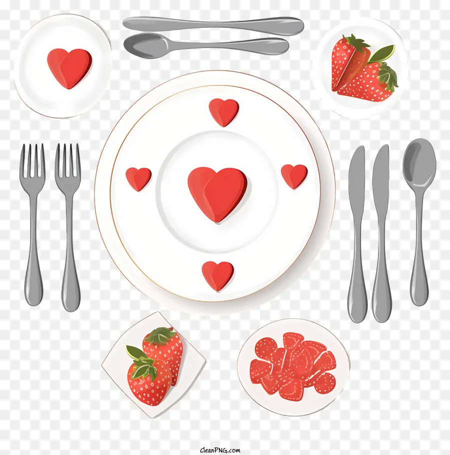 Ilustración De Vector Plano Minimalizado，Juego De Cena Romántica PNG