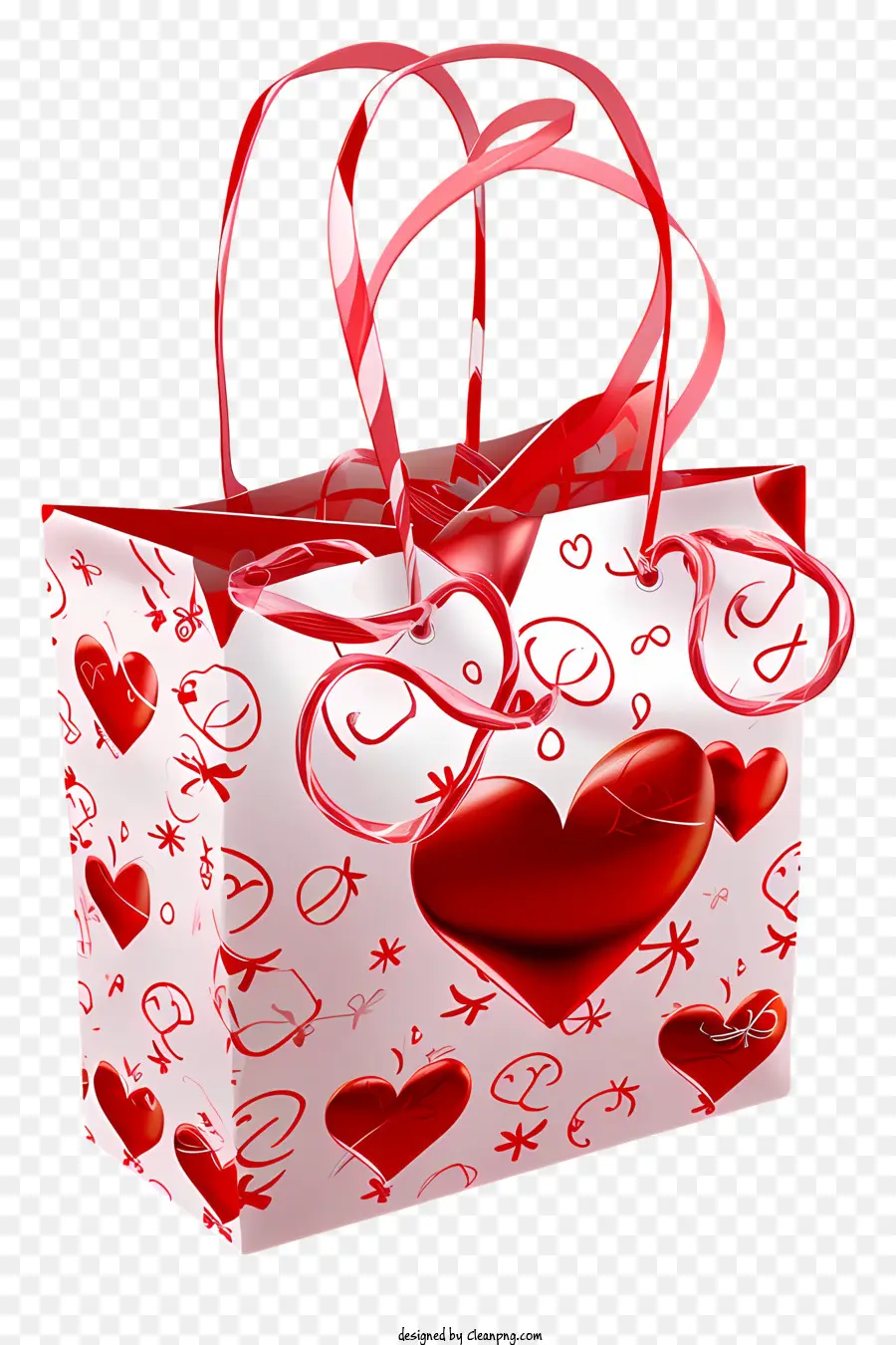 Bolsa De Regalo De San Valentín，Corazón Rojo PNG