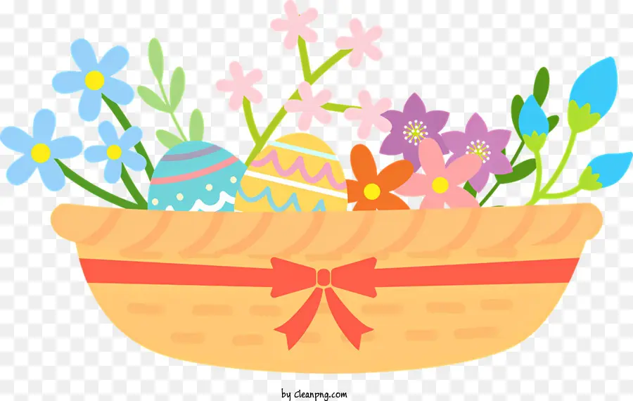 Feliz Pascua，Wicker Basket PNG