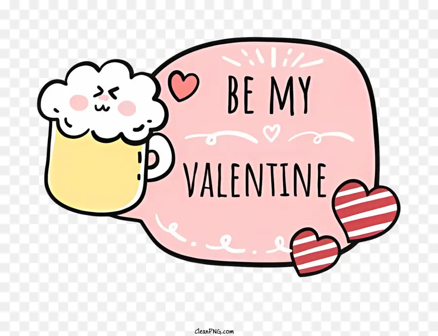 Be My Valentine，Linda Taza De Cerveza PNG