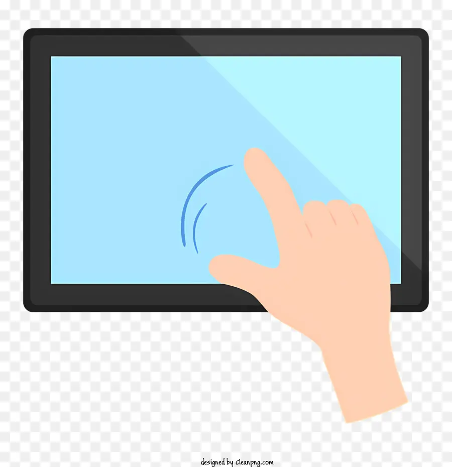 Tableta De Pantalla Táctil，Mano Apuntando PNG