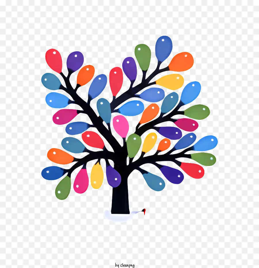 Colorido árbol，Globos PNG