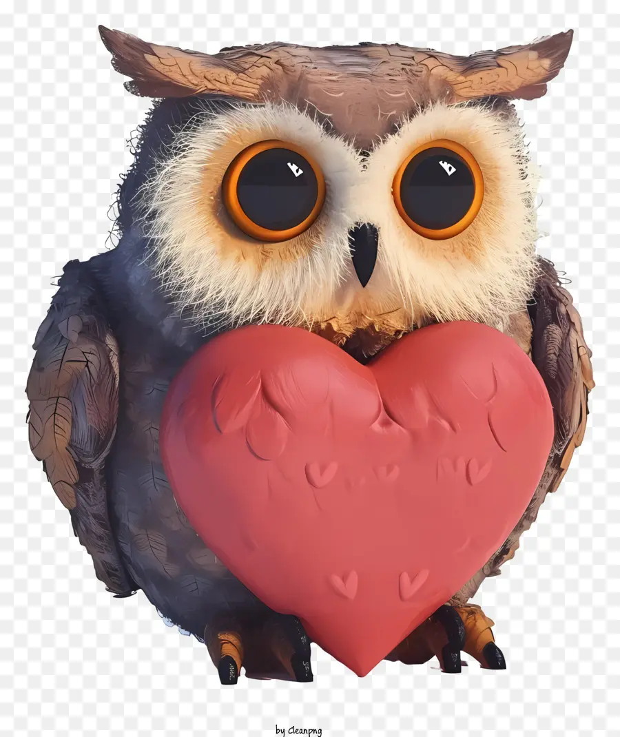 Búho Realista De San Valentín 3d，Lindo Búho PNG